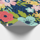Farbenfrohes botanisches Muster Geschenkpapier (Ecke)