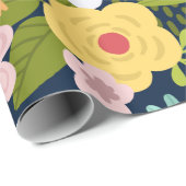 Farbenfrohes botanisches Muster Geschenkpapier (Rolleneckpunkt)