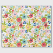 Farbenfrohes botanisches Muster Geschenkpapier (Flach)