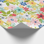 Farbenfrohes botanisches Muster Geschenkpapier (Ecke)