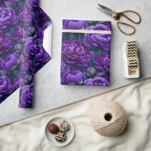 Farbenfrohes botanisches Pfingstrosen-Druck-Gesche Geschenkpapier