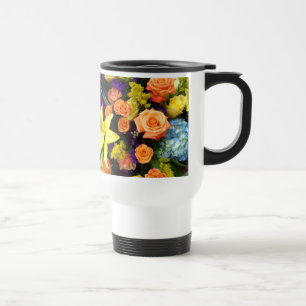 Farbenfrohes Bouquet Reisebecher