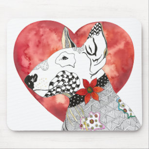 Farbenfrohes Bull Terrier-Mausepad Mousepad