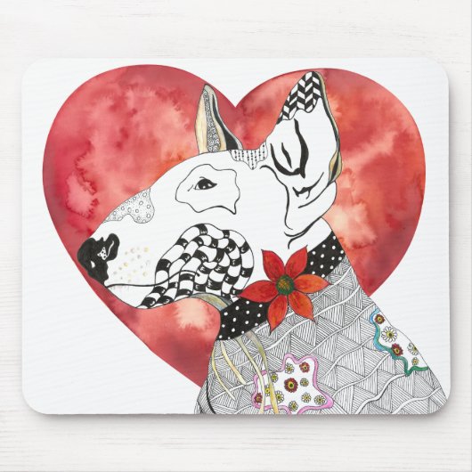 Farbenfrohes Bull Terrier-Mausepad Mousepad (Vorne)
