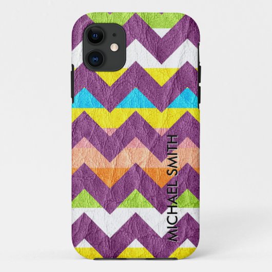 Farbenfrohes Chevron-Leder Case-Mate iPhone Hülle (Rückseite)