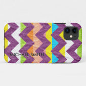Farbenfrohes Chevron-Leder Case-Mate iPhone Hülle (Rückseite (Horizontal))