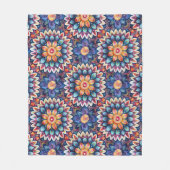 Farbenfrohes Chic Boho Mandala Fliesenmuster Fleecedecke (Vorderseite)