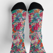 Farbenfrohes chinesisches Blumenmuster Socken (Oben)