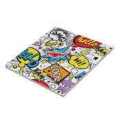 Farbenfrohes Comic-Pop-Art-Sprechblasenmuster Fliese (Seite)