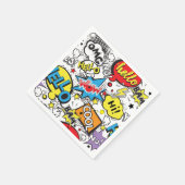 Farbenfrohes Comic-Pop-Art-Sprechblasenmuster Serviette (Ecke)