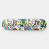 Farbenfrohes Comic-Pop-Art-Sprechblasenmuster Skateboard (Horizontal)