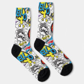 Farbenfrohes Comic-Pop-Art-Sprechblasenmuster Socken (Rechts)