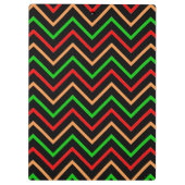 Farbenfrohes Cool Chevron auf schwarzer Monogrammi Klemmbrett (Rückseite)
