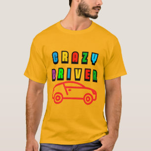 Farbenfrohes Crazy Driver Design T-Shirt