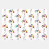 Farbenfrohes "Danke" buchstabiert mit Luftballons Geschenkpapier Set (Vorderseite)