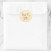 Farbenfrohes Danke Runder Aufkleber (Tasche)