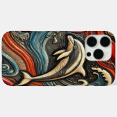 Farbenfrohes Delfin-Relief-Design Case-Mate iPhone Hülle (Rückseite (Horizontal))