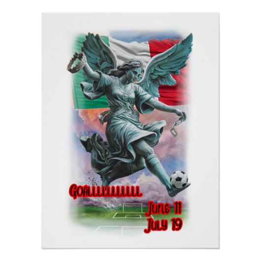 Farbenfrohes Design des Engels der Unabhängigkeit Poster (Vorderseite)
