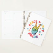Farbenfrohes Design mit Frieden, Liebe und Stolz H Planer (Anzeige)