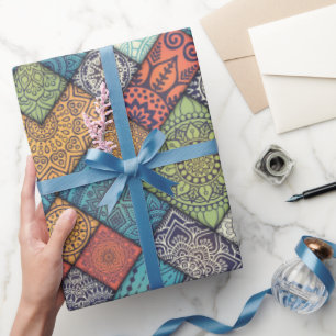 Farbenfrohes diagonales Muster Geschenkpapier