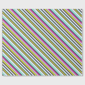 Farbenfrohes diagonales Streifenmuster Hell Geschenkpapier (Flach)