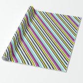 Farbenfrohes diagonales Streifenmuster Hell Geschenkpapier (Ungerollt)