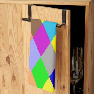 Farbenfrohes Diamantdesign Geschirrtuch