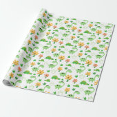 Farbenfrohes Dinosaurier-Muster Geschenkpapier (Ungerollt)
