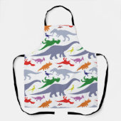 Farbenfrohes Dinosaurier-Muster (Hell) Schürze (Vorderseite)