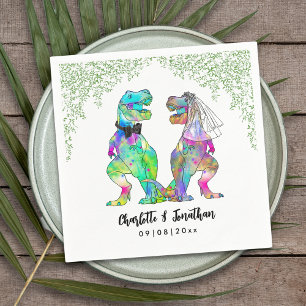 Farbenfrohes Dinosaurier-Themen-Hochzeit individue Serviette