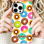 Farbenfrohes Donut-Muster mit individuellem Namen Case-Mate iPhone Hülle