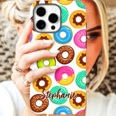 Farbenfrohes Donut-Muster mit individuellem Namen Case-Mate iPhone Hülle