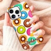 Farbenfrohes Donut-Muster mit individuellem Namen Case-Mate iPhone Hülle