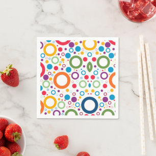 Farbenfrohes Donut-Muster-Party Serviette