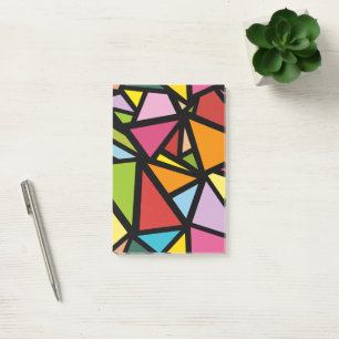 Farbenfrohes Dreiecke-Muster 3 Post-it Klebezettel