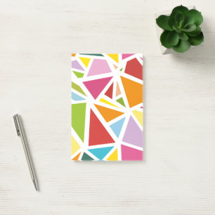 Farbenfrohes Dreiecke-Muster 4 Post-it Klebezettel