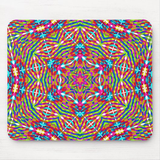 Farbenfrohes Durcheinander Mandala Mousepad (Vorne)