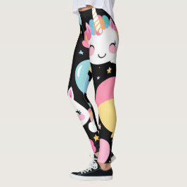 farbenfrohes Einhorn Regenbogen Ballon Muster für Leggings
