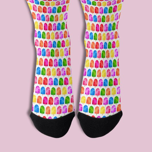 Farbenfrohes Eis am Stiel Muster Socken