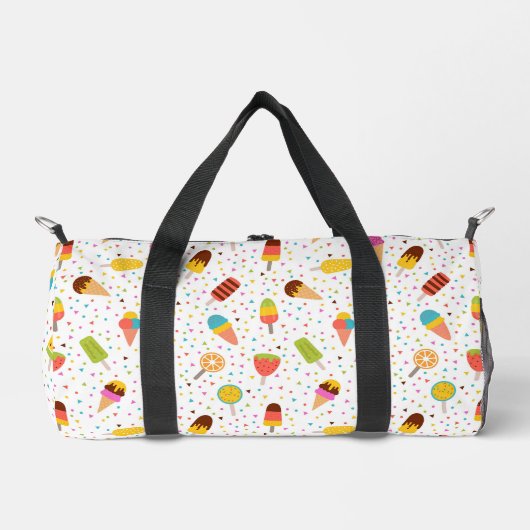 Farbenfrohes Eis und Konfetti-Muster Duffle Bag (Vorderseite)