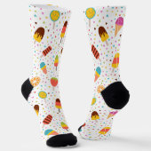 Farbenfrohes Eis und Konfetti-Muster Socken (Gewinkelt)