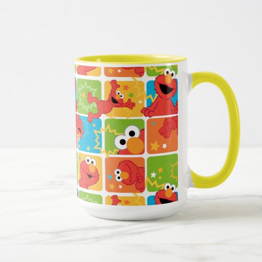 Farbenfrohes Elmo-Rastermuster Tasse (Rechts)