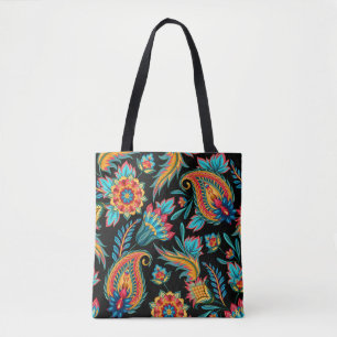 Farbenfrohes ethnisches vintage Blumen Paisley-Mus Tasche