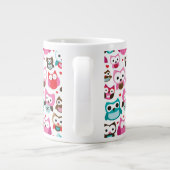 farbenfrohes Eulenmuster Jumbo-Tasse (Rückseite)