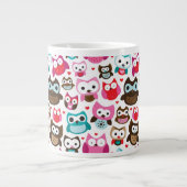 farbenfrohes Eulenmuster Jumbo-Tasse (Vorderseite)