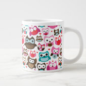 farbenfrohes Eulenmuster Jumbo-Tasse (Rechts)