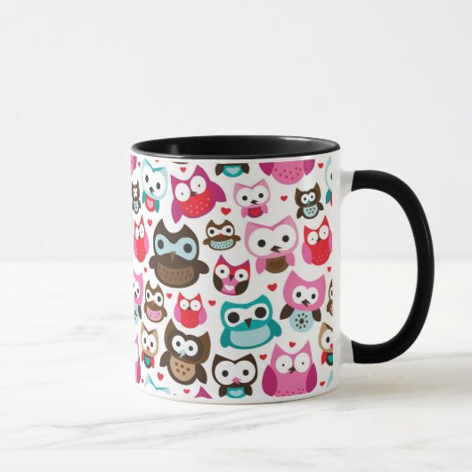 farbenfrohes Eulenmuster Tasse (Rechts)