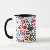 farbenfrohes Eulenmuster Tasse (Links)
