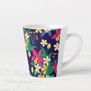 Farbenfrohes exotisches Blumen-Blatt-Muster-23021 Milchtasse