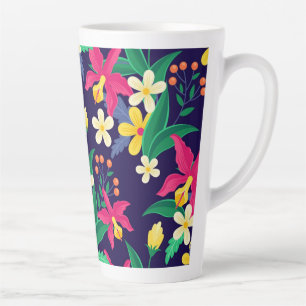 Farbenfrohes exotisches Blumen-Blatt-Muster-23021 Milchtasse